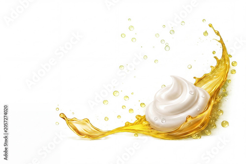 Cream Dollop With Golden Honey Splash