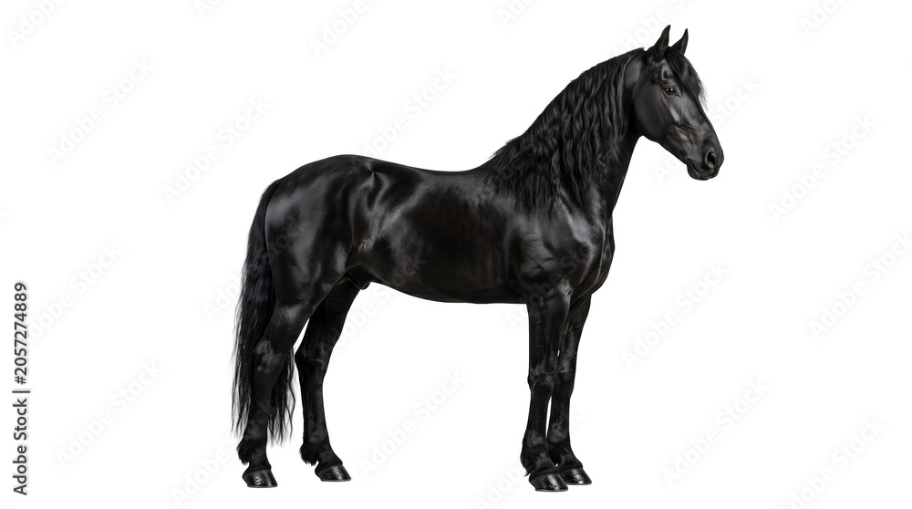 Fototapeta premium Majestic stallion horse standing isolated on transparent background