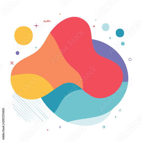 Geometric math symbols set in flat colors