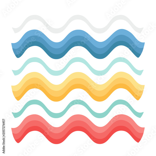 Stacked wavy color bands pattern