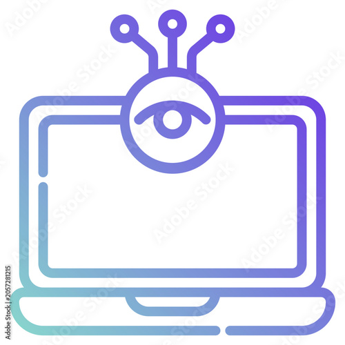 spyware. this is a vector single icon with a dashed line gradient style. It is suitable for various purposes, including website design, mobile app design, and logo design.