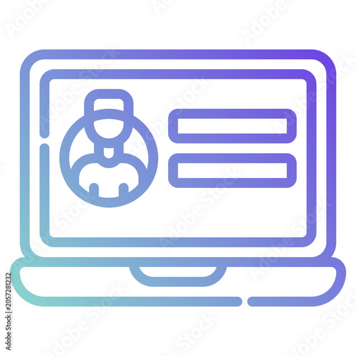username & password. this is a vector single icon with a dashed line gradient style. It is suitable for various purposes, including website design, mobile app design, and logo design.