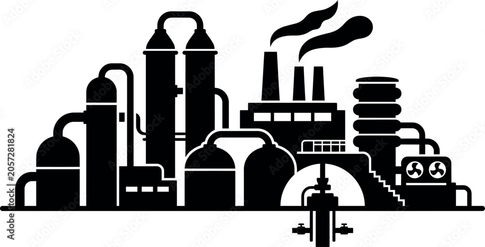 Fototapeta premium carbon capture facility Minimal bold vector