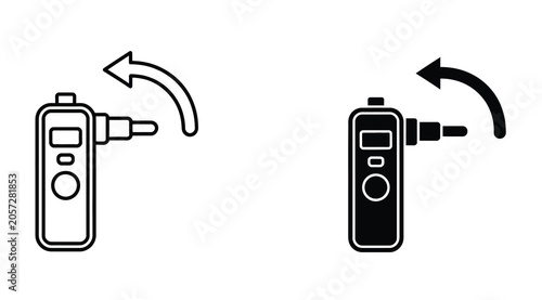 Foto Breathalyzer device with rotation arrows vector illustration isolated on white b