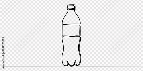 Quadro su tela Continuous editable line drawing of bottle