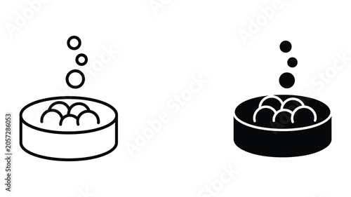 Foto Dissolving tablet bubbles reaction medicine effervescence vector illustration
