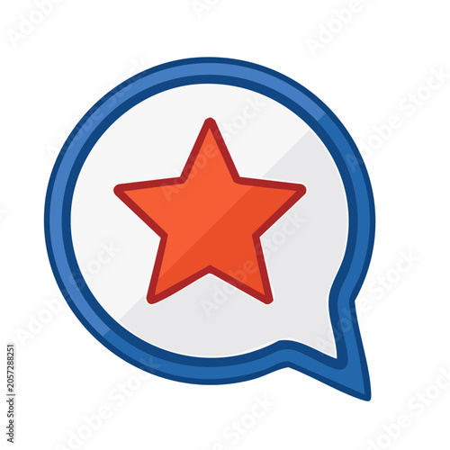 Red star icon with blue border