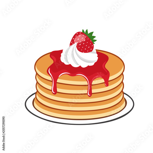 Strawberry cake flat design icon