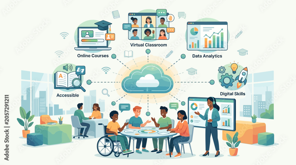 Fototapeta premium Empowering Digital Learning and Workforce Development Strategies
