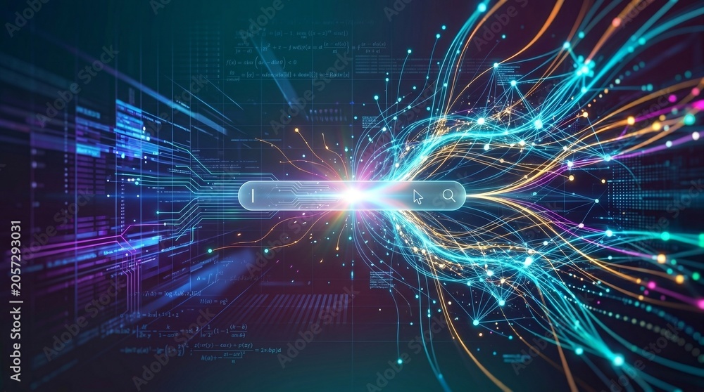 Fototapeta premium Artificial Intelligence Search Technology Concept