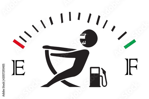 фотографія A vinyl decal sticker designed for car fuel tanks often referred to as a  Car Sticker Pull Fuel Tank Pointer