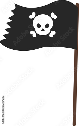 Foto Pirate Flag with Skull and Crossbones Jolly Roger Illustration