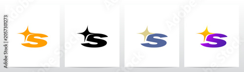Φωτογραφία Sparkling Twilight Twinkle on Letter Initial Logo Design S
