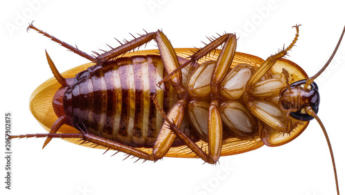 Εκτύπωση καμβά Cockroach underside with visible legs antennae, and segmented body