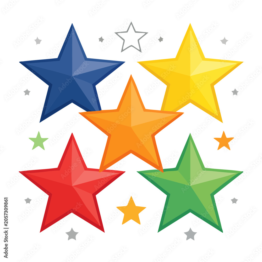 Obraz premium Geometric star shapes in flat design style