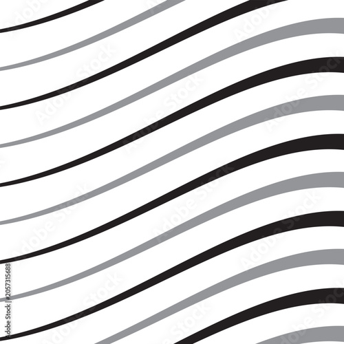 Abstract black and grey thin to thick wave line pattern design