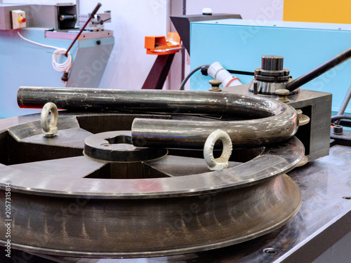 Принти на полотні Industrial Pipe and Tube Bending Machine with Bent Steel Pipe in Factory