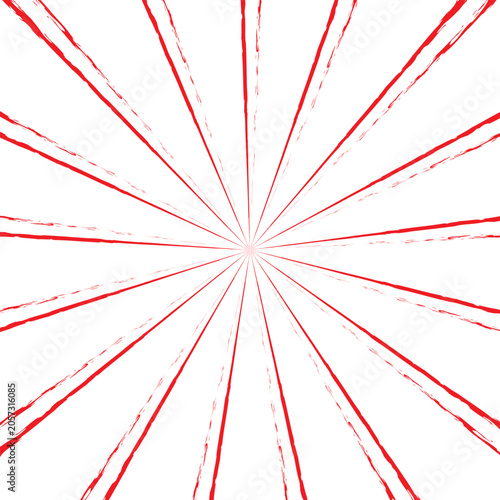 Abstract red art line sunburst pattern design.