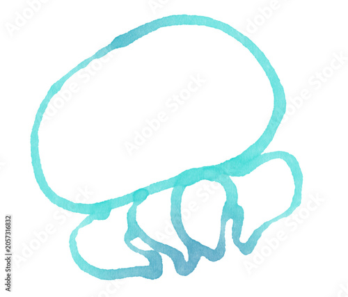 Bild auf Leinwand じんわりしたマーカーで描いた小さいクラゲ1