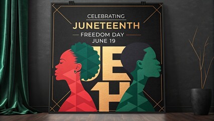 Premium Minimalist Juneteenth Awareness Design Reflecting Freedom And Equality.