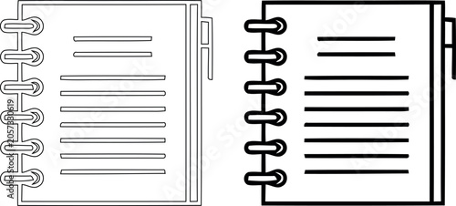 Fotografía Isometric binder with lined paper and spiral binding