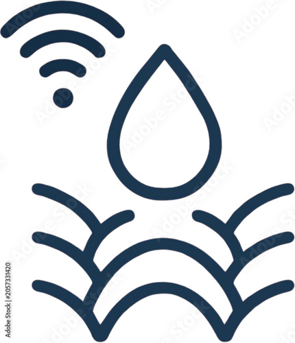 Smart irrigation system icon for precision agriculture and automated water management in modern farming fields