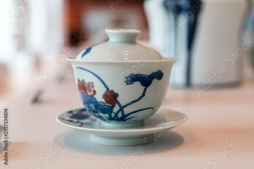 Tableau sur toile Chinese Porcelain Tea Cup and Tea Bowl