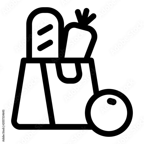 Grocery icon. Vector line icon