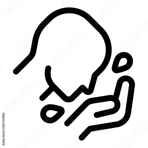 Wash Face icon. Vector line icon	
