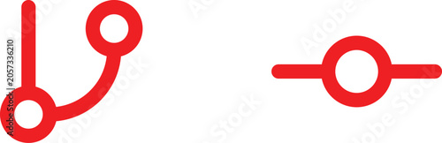 Photos Red tubular shapes with circular ends flat vector illustration