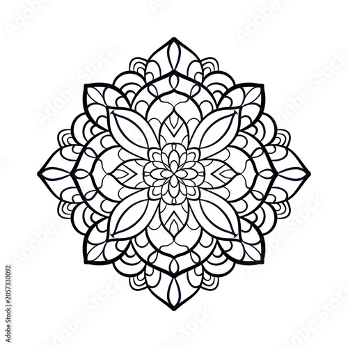 abstract floral background,Mandala coloring 