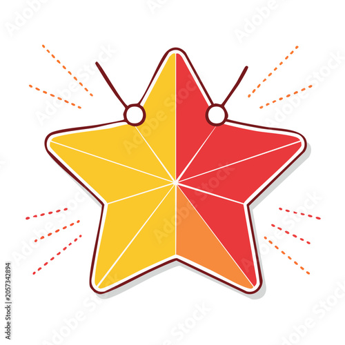 Red and yellow paper lantern with flame vector