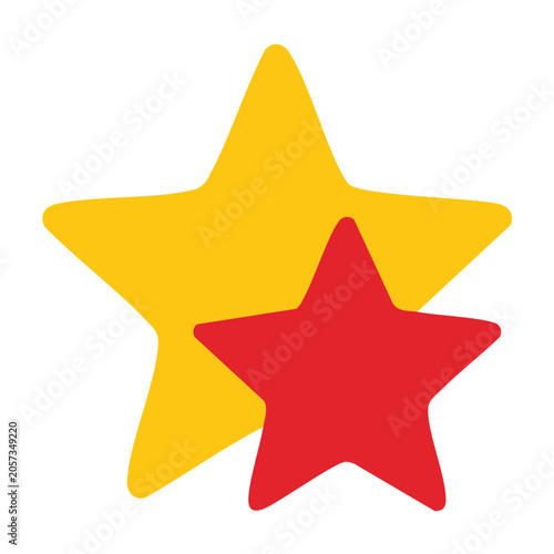 Yellow and red star icon flat design