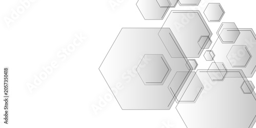 Schilderij op canvas Abstract background with geometric shapes and hexagon pattern