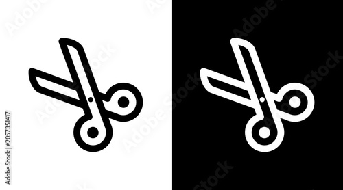 Schilderij op canvas Cut Icon Sheet Black And White