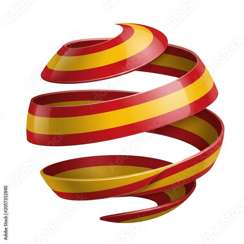 Swirling Ribbon Curl Loop Isolated Transparent Background Vibrant Gradient