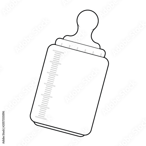 Line Baby Bottle with Milk illustration cartoon cute