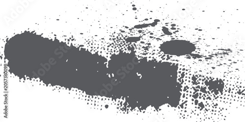 Quadro su tela A wide, dark grey brush stroke with a textured, speckled appearance on a stark white background