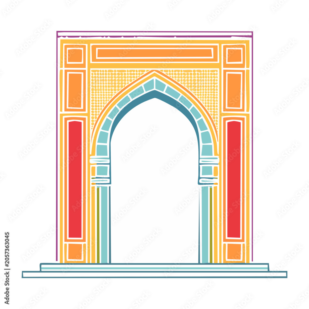 Fototapeta premium Abstract geometric gateway arch vector design