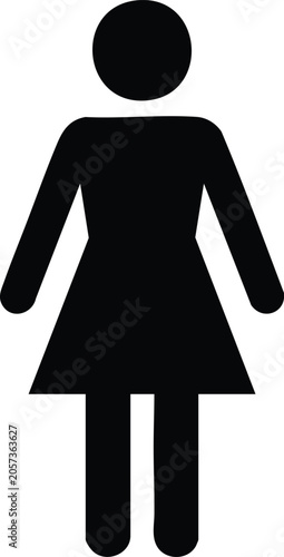 Black silhouette of a person in a sleeveless dress, front view