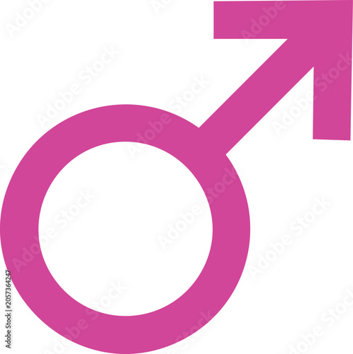 Minimalist pink circular arrow with hollow center, flat loop