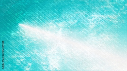 Abstract Turquoise Background with Halftone Texture and Light Beam