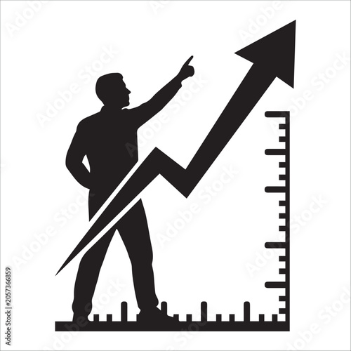 Business Growth Success Silhouette Vector