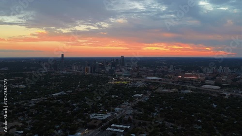 Aerial Top Down View of Downtown Austin Skyscrapers and Streets Part 1 of 2