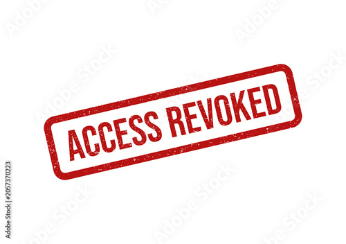 Tableau sur toile Red rubber stamp with the words access revoked in a slanted design