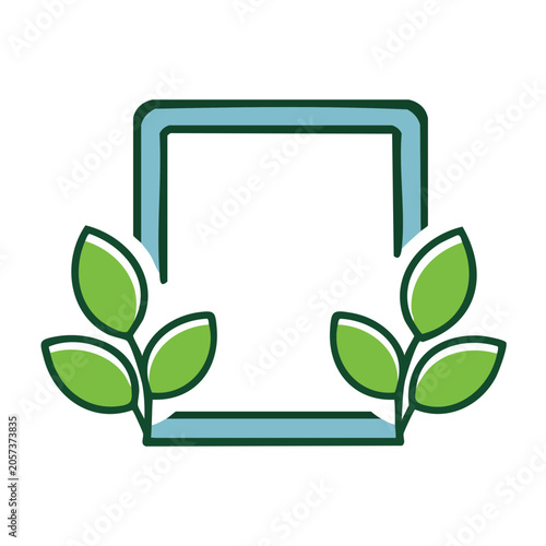Flat design chair with green plants vector