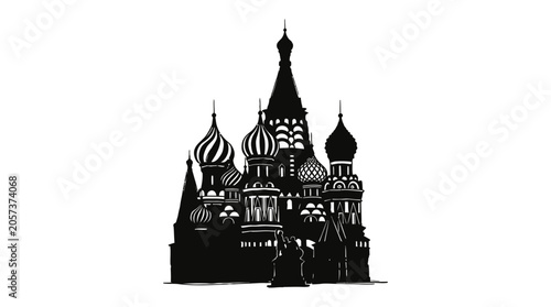 Photography Saint Basil s Cathedral Silhouette Against White Background