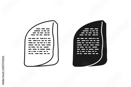Canvastavla Ancient stone tablet with hieroglyphs outline and glyph icon set