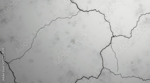 White Cracked Marble Texture with Black Veins and Aged Surface