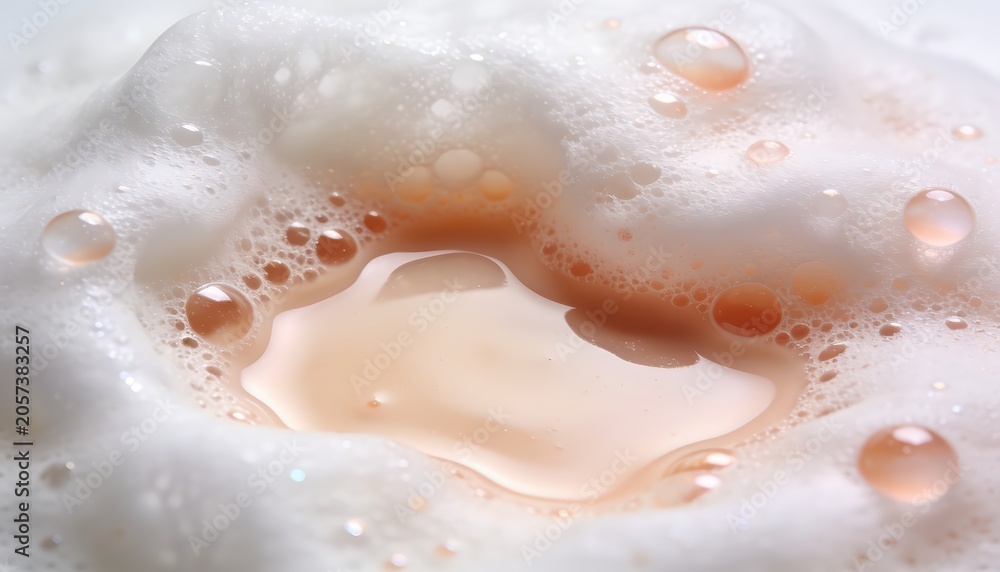 Obraz premium White Foaming Skincare Texture with Natural Exfoliating Particles